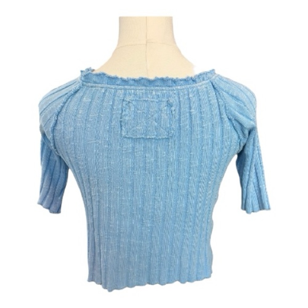 🆕 💙 NWT WE THE FREE “Meant To Be” Crop Tee Placid Blue | Size L - Picture 4 of 8